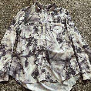 Express Black and White Floral Blouse